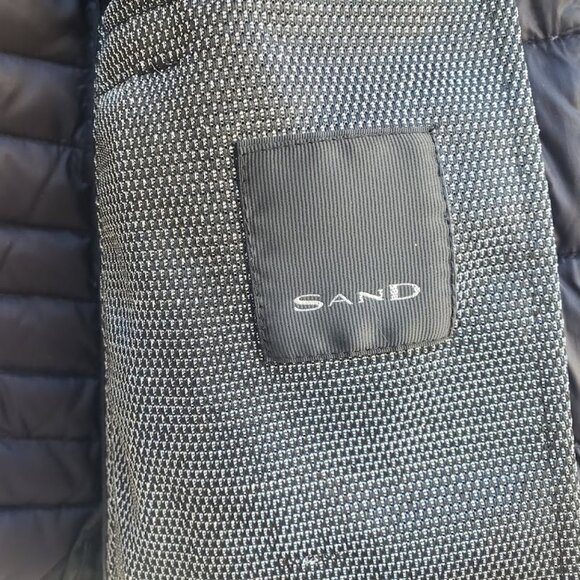 5/$100 SALE - SAND Lightweight Packable Down Black  Puffer Coat Metallic Trim - Picture 6 of 8
